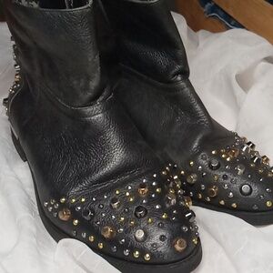 Modern vice black studded ankle boots size 8.5